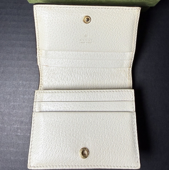 Gucci Beige Card Holder with Red and Blue Stripes - Picture 4 of 5